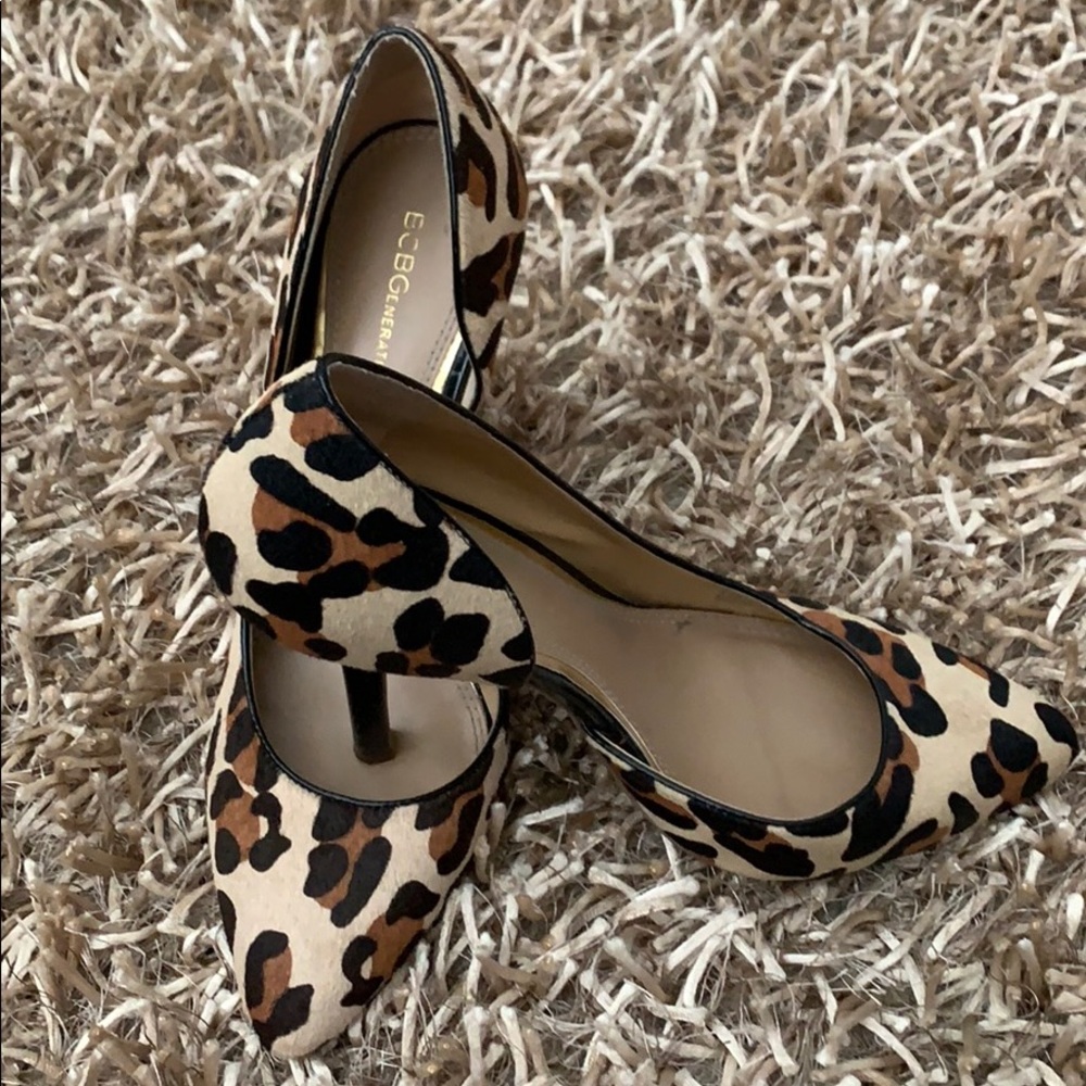 BCBGeneration Leopard Pumps